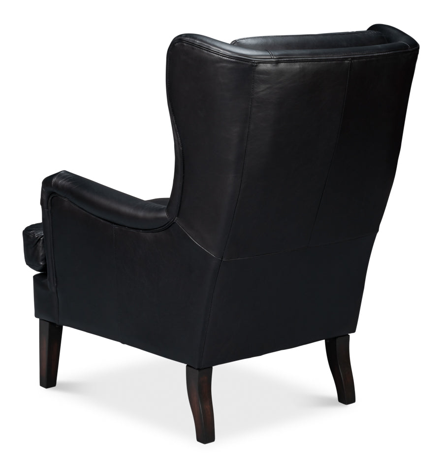 American Home Furniture | Sarreid - Elite Wing Lounge Chair - Onyx Black