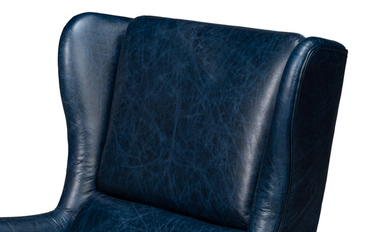 American Home Furniture | Sarreid - Elite Wing Lounge Chair - Chateau Blue