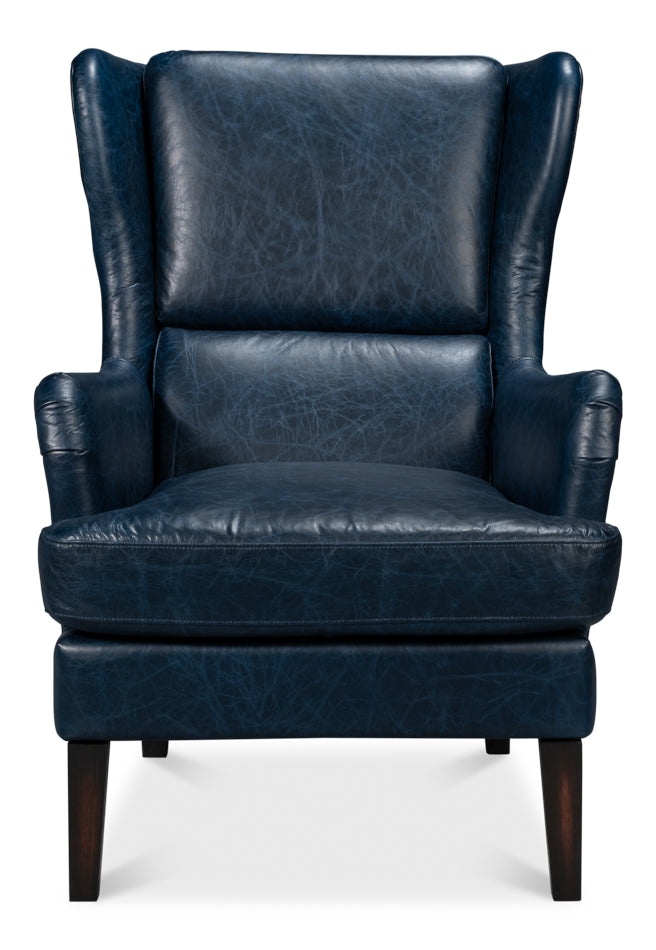 American Home Furniture | Sarreid - Elite Wing Lounge Chair - Chateau Blue