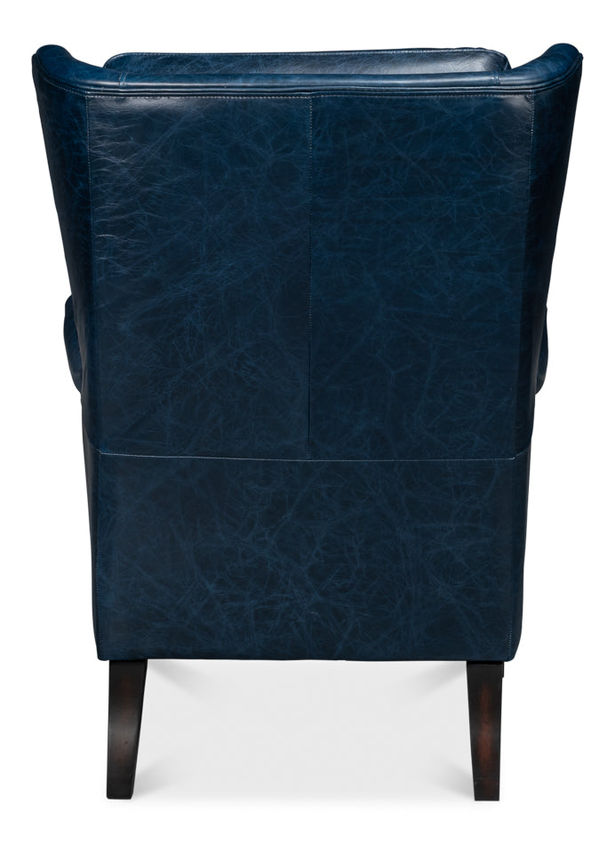 American Home Furniture | Sarreid - Elite Wing Lounge Chair - Chateau Blue