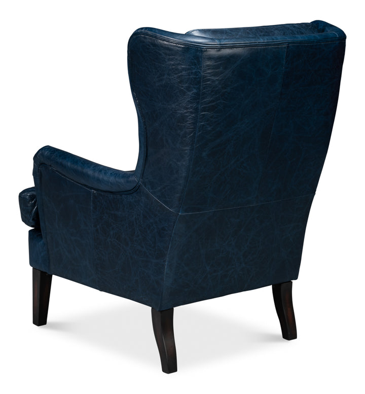 American Home Furniture | Sarreid - Elite Wing Lounge Chair - Chateau Blue