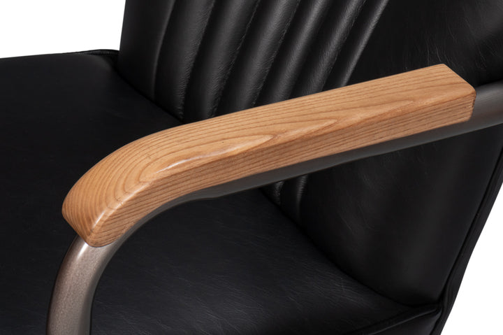 American Home Furniture | Sarreid - Brooks Swivel Chair - Onyx Black