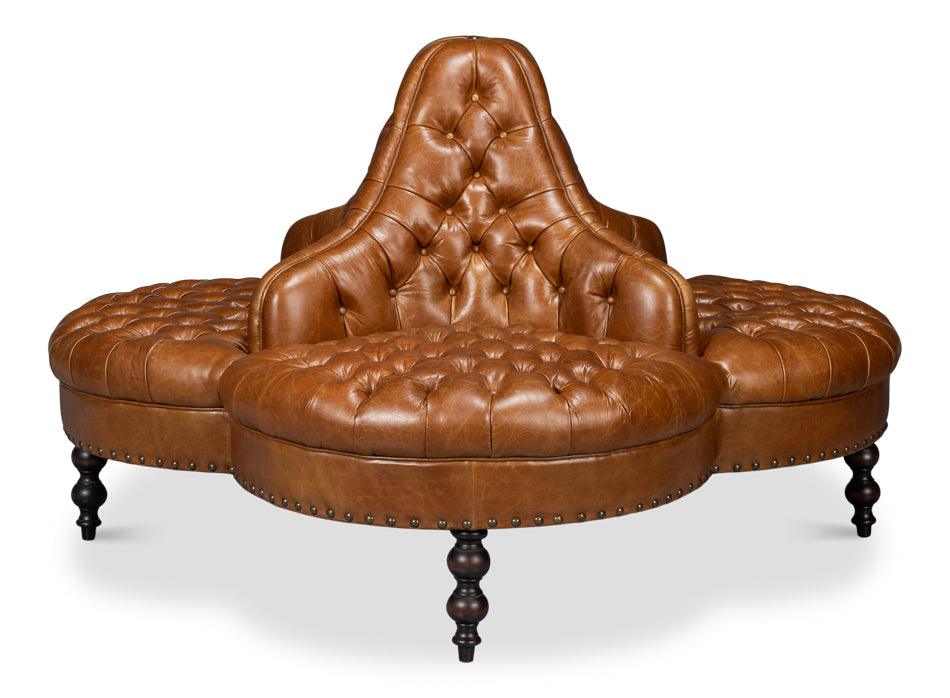 Sarreid Lobby Sofa - Cuba Brown SOFAS + SECTIONALS