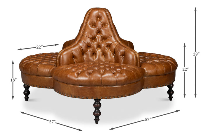 American Home Furniture | Sarreid - Lobby Sofa - Cuba Brown