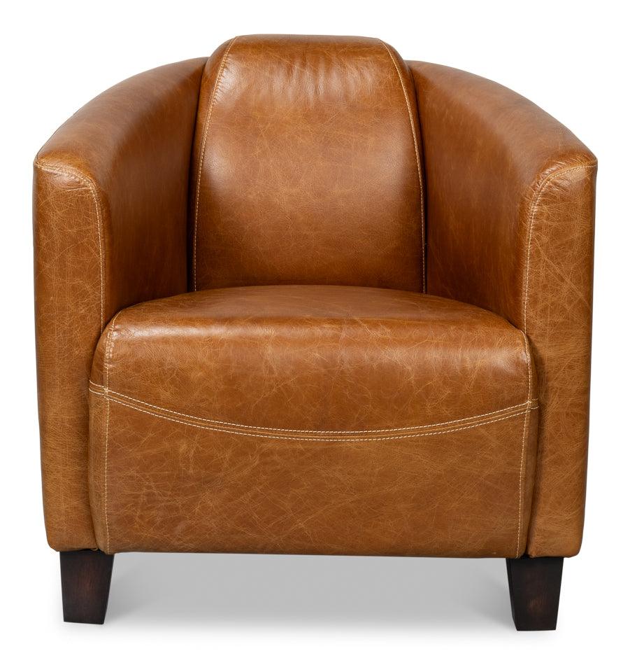 Sarreid Mandy Arm Chair - Cuba Brown ACCENT + LOUNGE CHAIRS