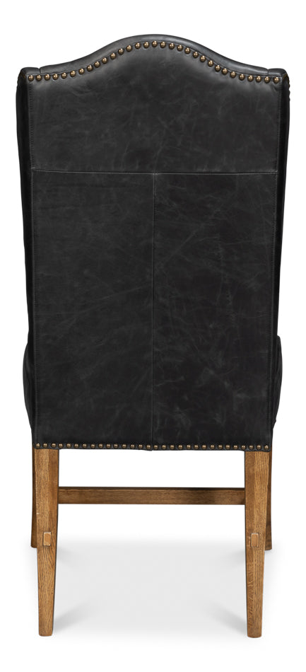 American Home Furniture | Sarreid - Mercado High Back Dining Chair - Black - Set of 2