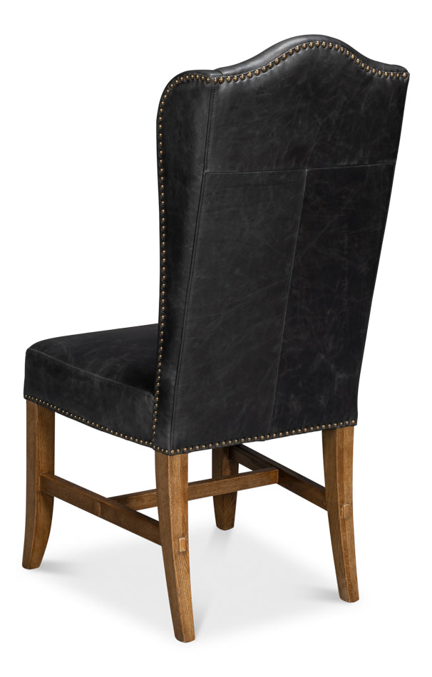 American Home Furniture | Sarreid - Mercado High Back Dining Chair - Black - Set of 2