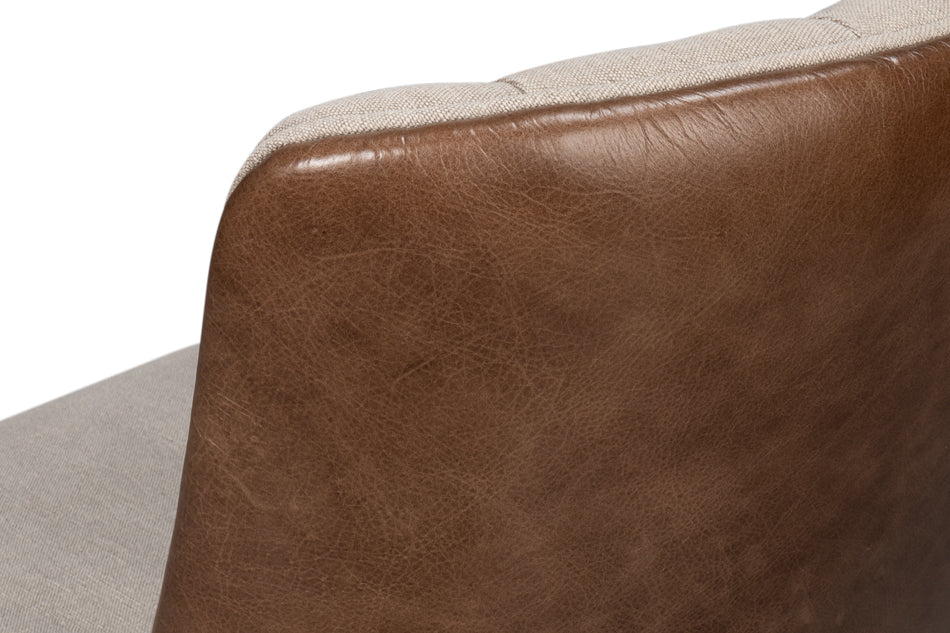 American Home Furniture | Sarreid - Lyra Side Chair - Fabric & Leather