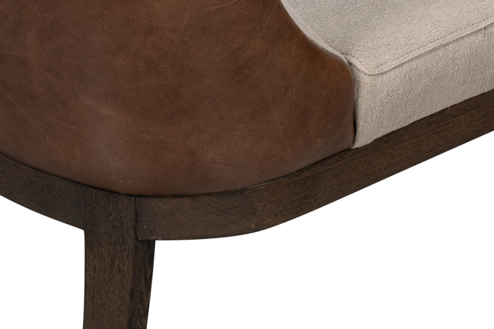 American Home Furniture | Sarreid - Lyra Side Chair - Fabric & Leather