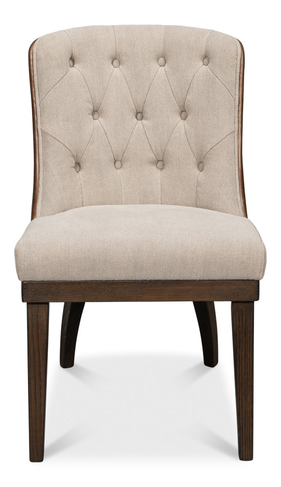 American Home Furniture | Sarreid - Lyra Side Chair - Fabric & Leather