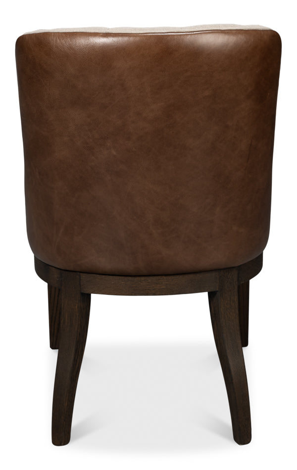 American Home Furniture | Sarreid - Lyra Side Chair - Fabric & Leather