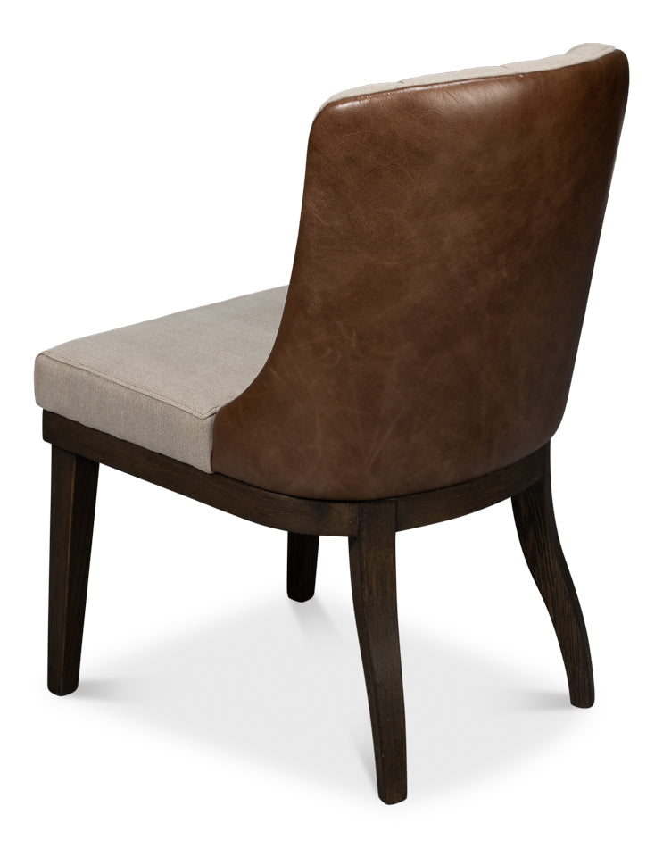 American Home Furniture | Sarreid - Lyra Side Chair - Fabric & Leather