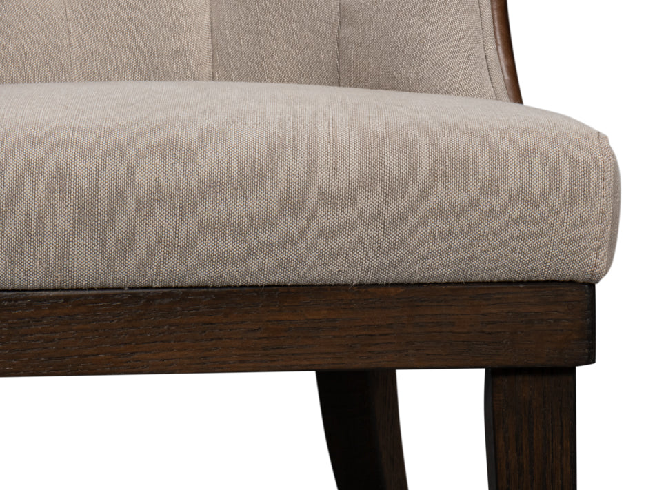 American Home Furniture | Sarreid - Lyra Side Chair - Fabric & Leather