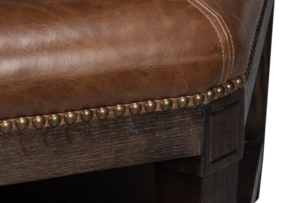 American Home Furniture | Sarreid - Bertram Ottoman - Leather