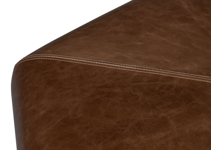 American Home Furniture | Sarreid - Bertram Ottoman - Leather