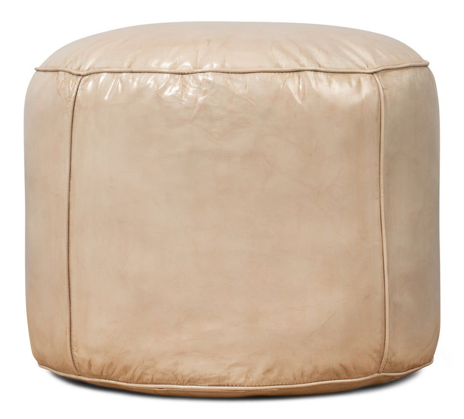 American Home Furniture | Sarreid - Soccerball Stool - Taupe Leather