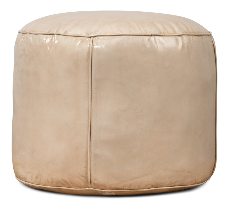 American Home Furniture | Sarreid - Soccerball Stool - Taupe Leather