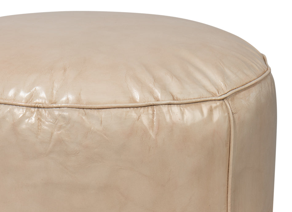 American Home Furniture | Sarreid - Soccerball Stool - Taupe Leather