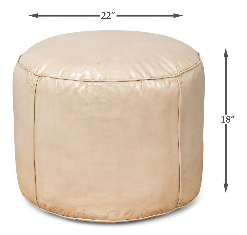 American Home Furniture | Sarreid - Soccerball Stool - Taupe Leather