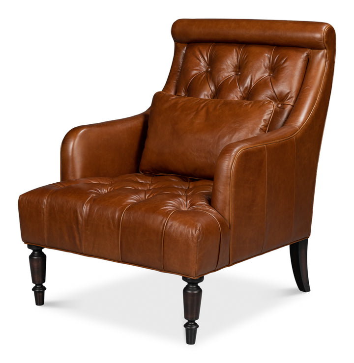 American Home Furniture | Sarreid - Benton Distilled Leather Chair Brown