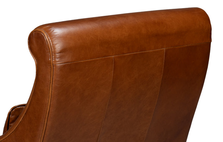 American Home Furniture | Sarreid - Benton Distilled Leather Chair Brown