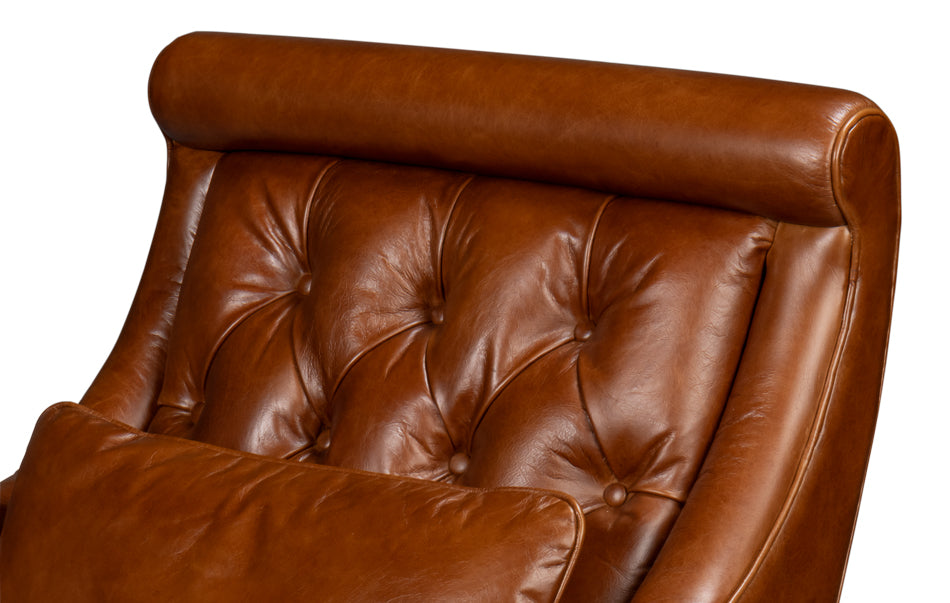 American Home Furniture | Sarreid - Benton Distilled Leather Chair Brown