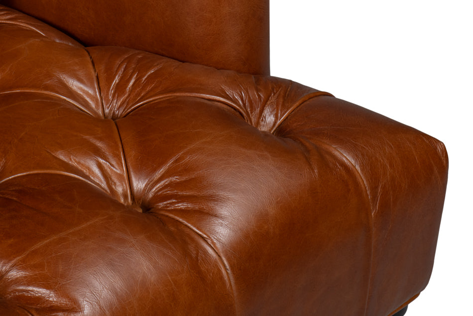 American Home Furniture | Sarreid - Benton Distilled Leather Chair Brown