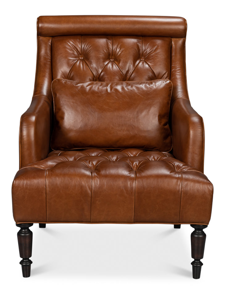 American Home Furniture | Sarreid - Benton Distilled Leather Chair Brown