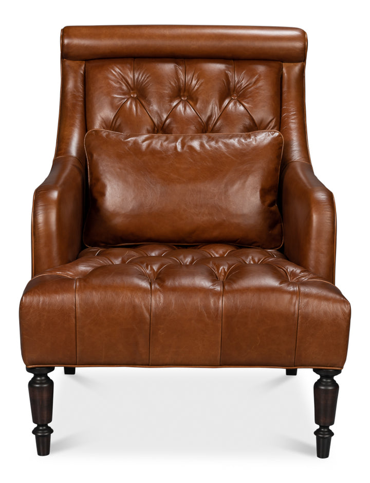 American Home Furniture | Sarreid - Benton Distilled Leather Chair Brown