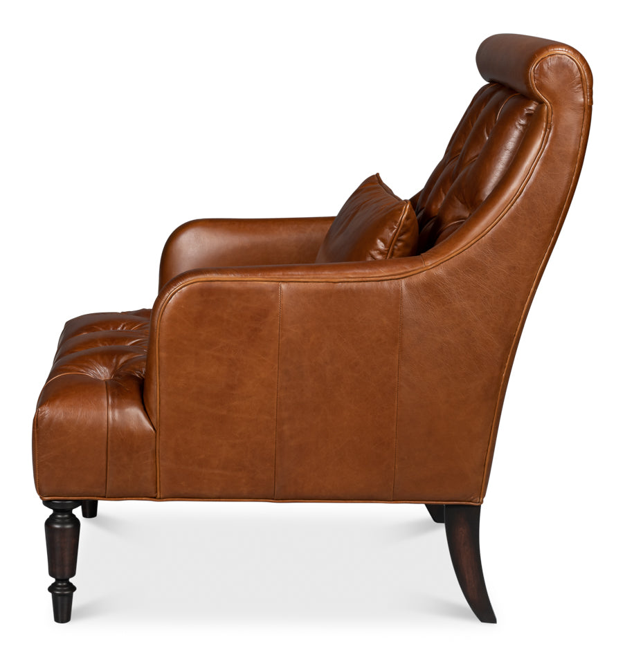 American Home Furniture | Sarreid - Benton Distilled Leather Chair Brown