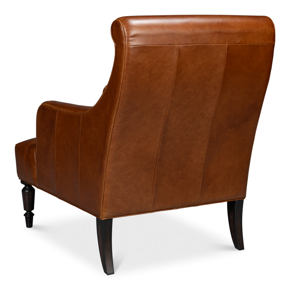 American Home Furniture | Sarreid - Benton Distilled Leather Chair Brown