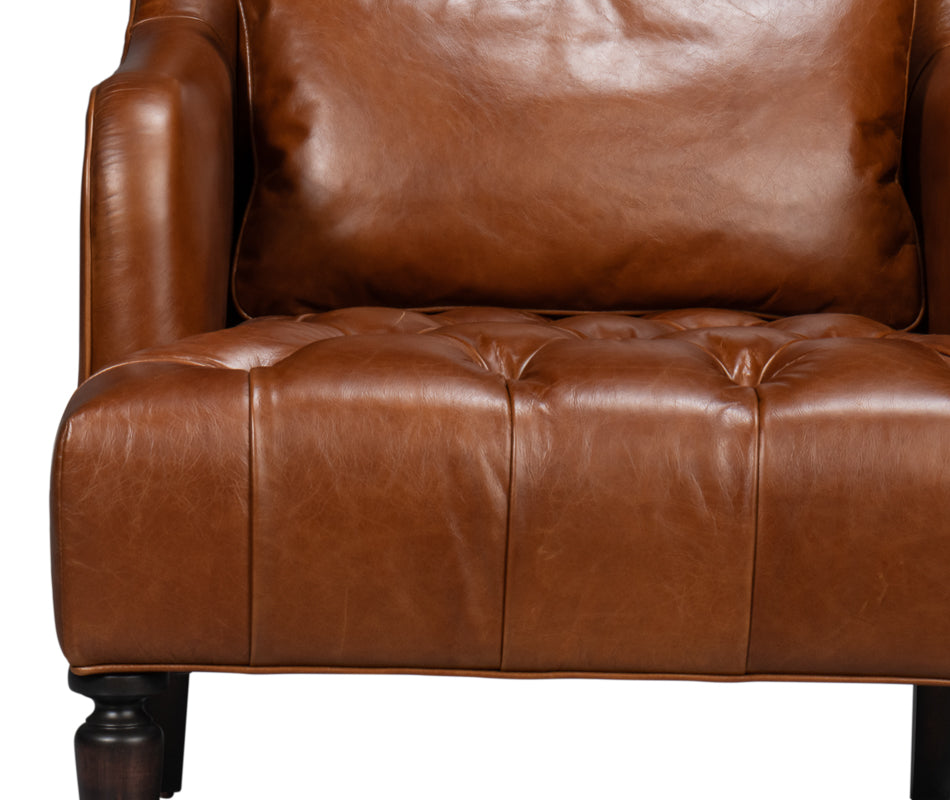 American Home Furniture | Sarreid - Benton Distilled Leather Chair Brown