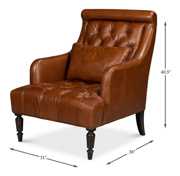 American Home Furniture | Sarreid - Benton Distilled Leather Chair Brown