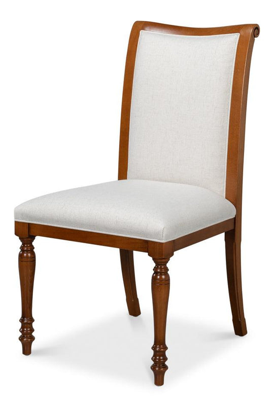 Sarreid Polk Fabric Side Chair - Brown - Set of 2 DINING CHAIRS