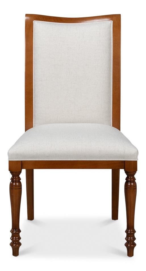 Sarreid Polk Fabric Side Chair - Brown - Set of 2 DINING CHAIRS