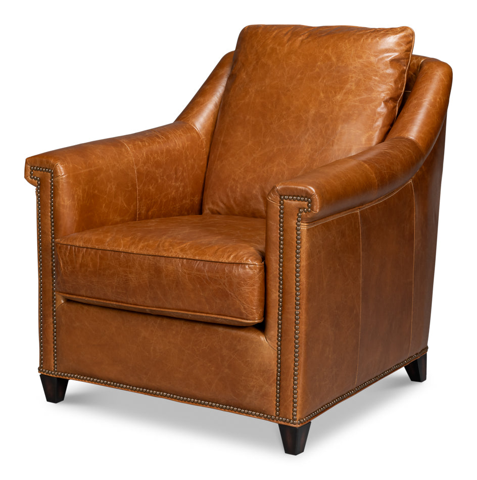 American Home Furniture | Sarreid - Vandike Arm Chair - Cuba Brown