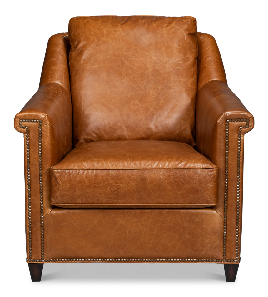 American Home Furniture | Sarreid - Vandike Arm Chair - Cuba Brown