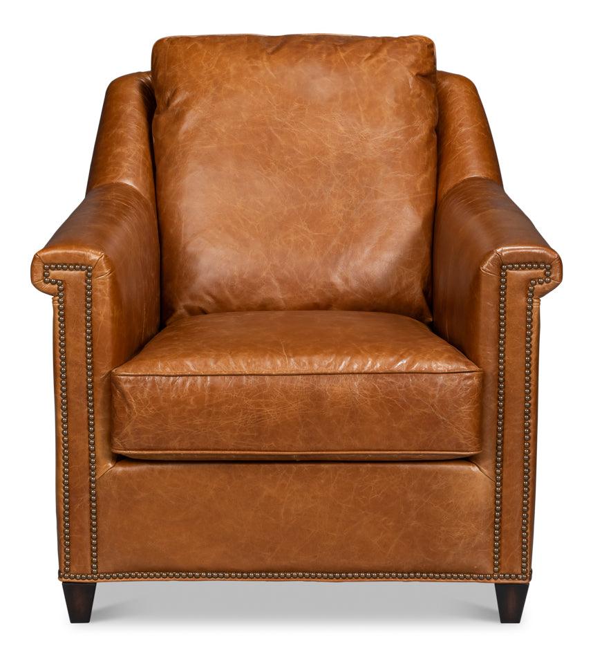 Sarreid Vandike Arm Chair - Cuba Brown ACCENT + LOUNGE CHAIRS