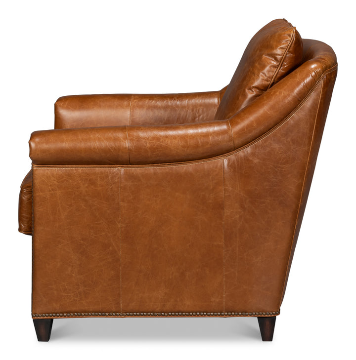 American Home Furniture | Sarreid - Vandike Arm Chair - Cuba Brown