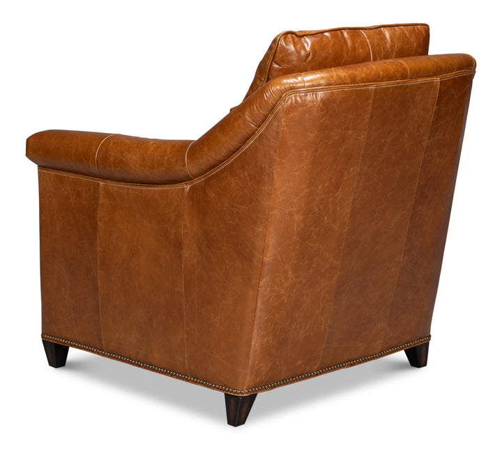 American Home Furniture | Sarreid - Vandike Arm Chair - Cuba Brown