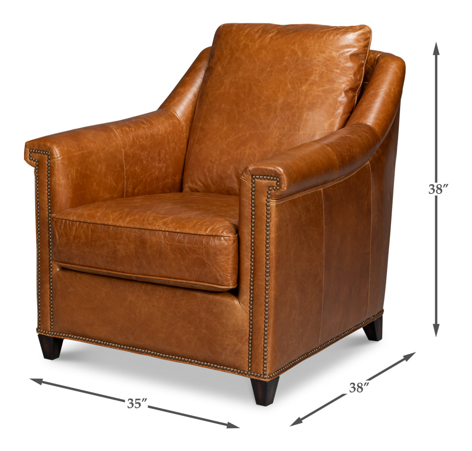 American Home Furniture | Sarreid - Vandike Arm Chair - Cuba Brown