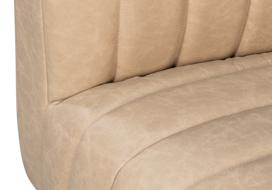 Denys Leather Sofa, Cappuccino White