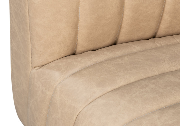 Denys Leather Sofa, Cappuccino White