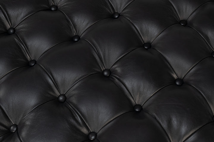 Corbet Cocktail Ottoman Onyx Black Lthr