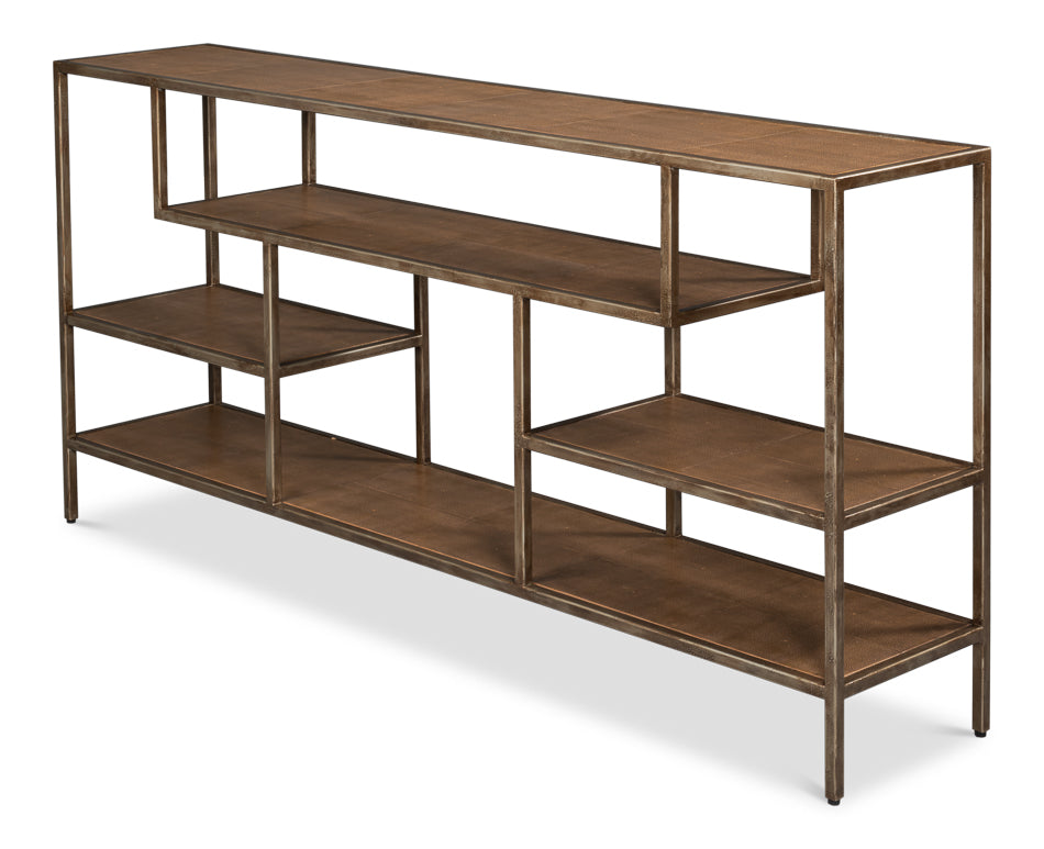Cullum Shagreen Console, Tawny Brown