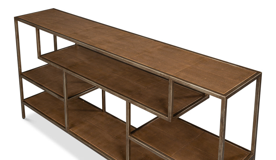 Cullum Shagreen Console, Tawny Brown