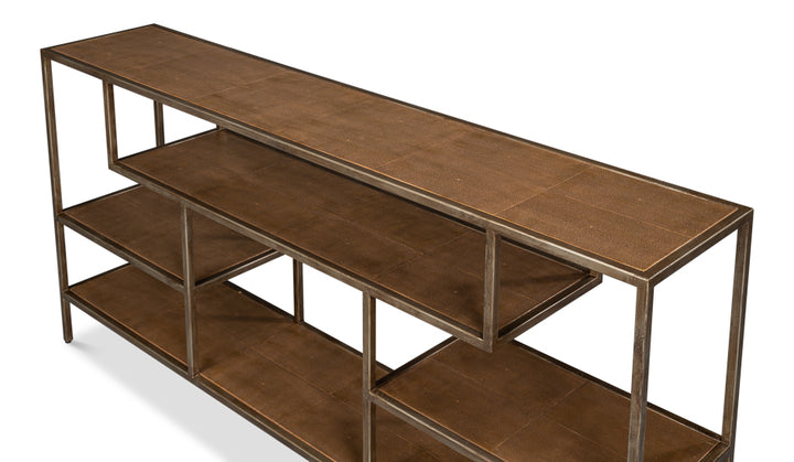 Cullum Shagreen Console, Tawny Brown