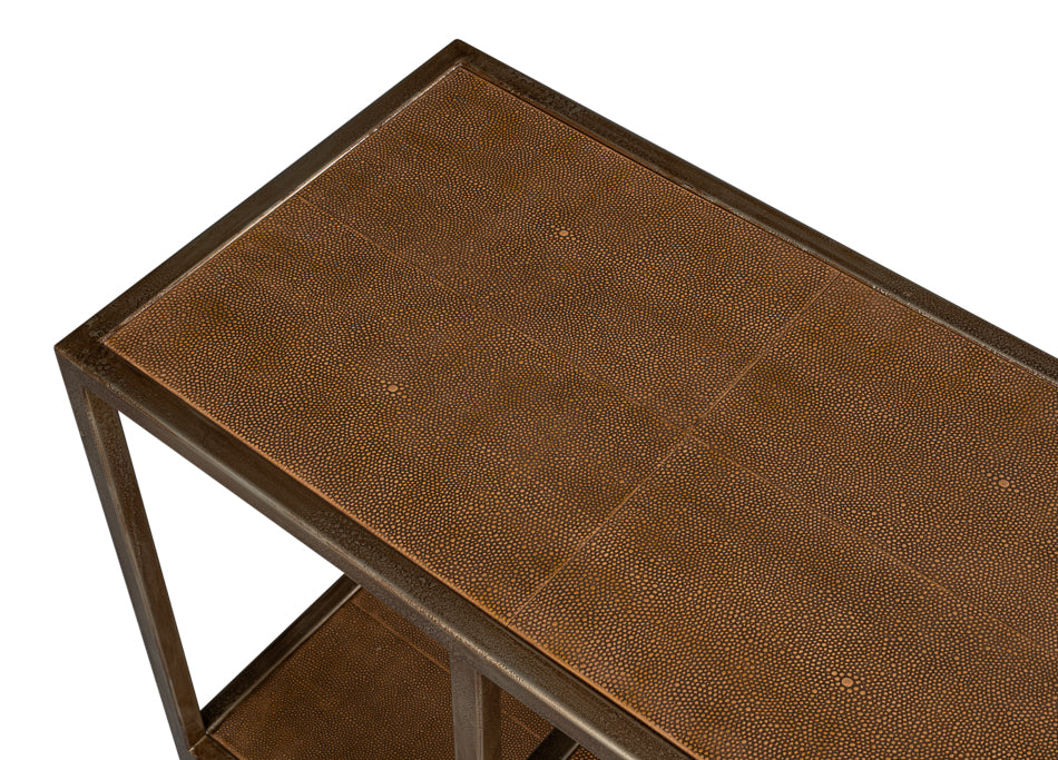 Cullum Shagreen Console, Tawny Brown