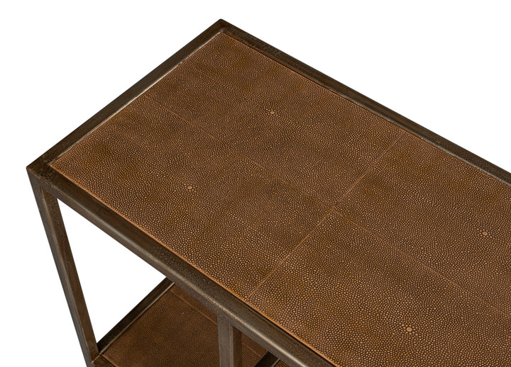 Cullum Shagreen Console, Tawny Brown