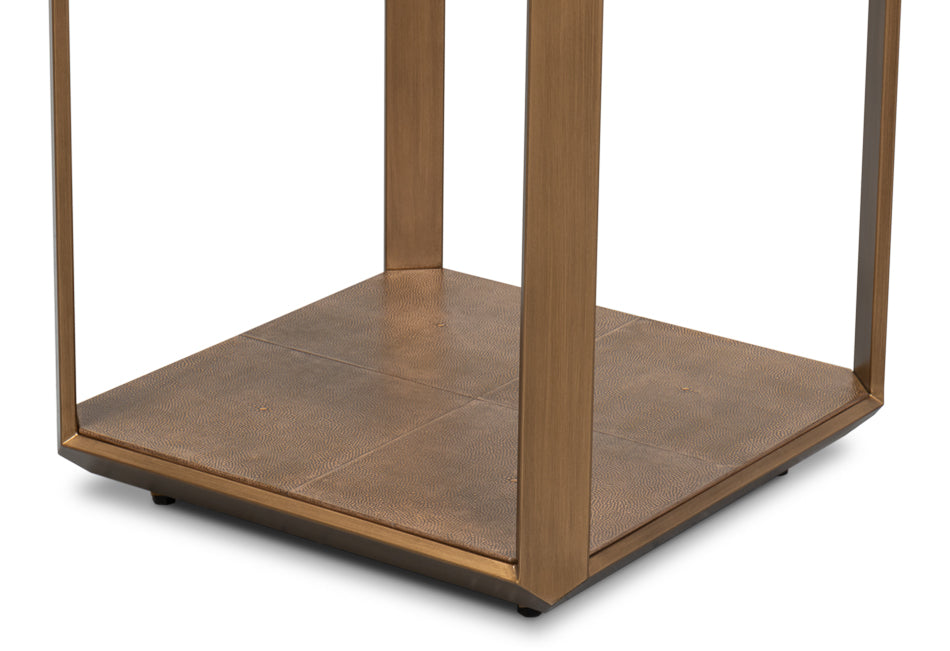Gilbert Shagreen Side Table, Tawny Brown